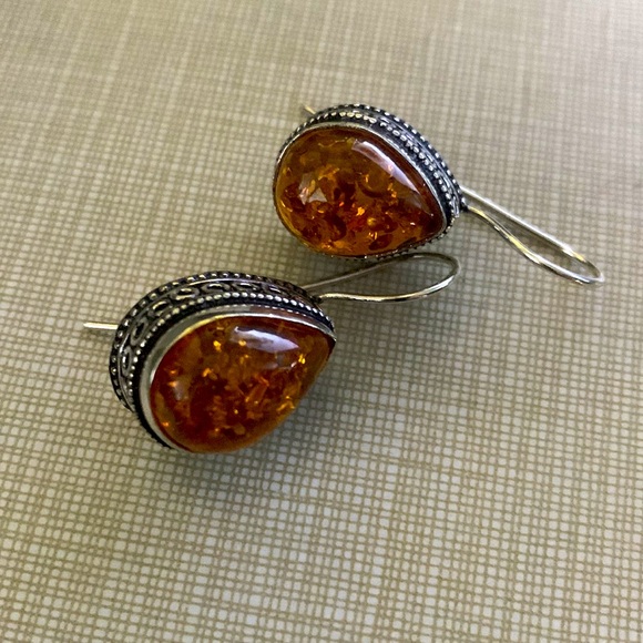New Beautiful classy stylish  Honey Amber Earrings - Picture 11 of 11